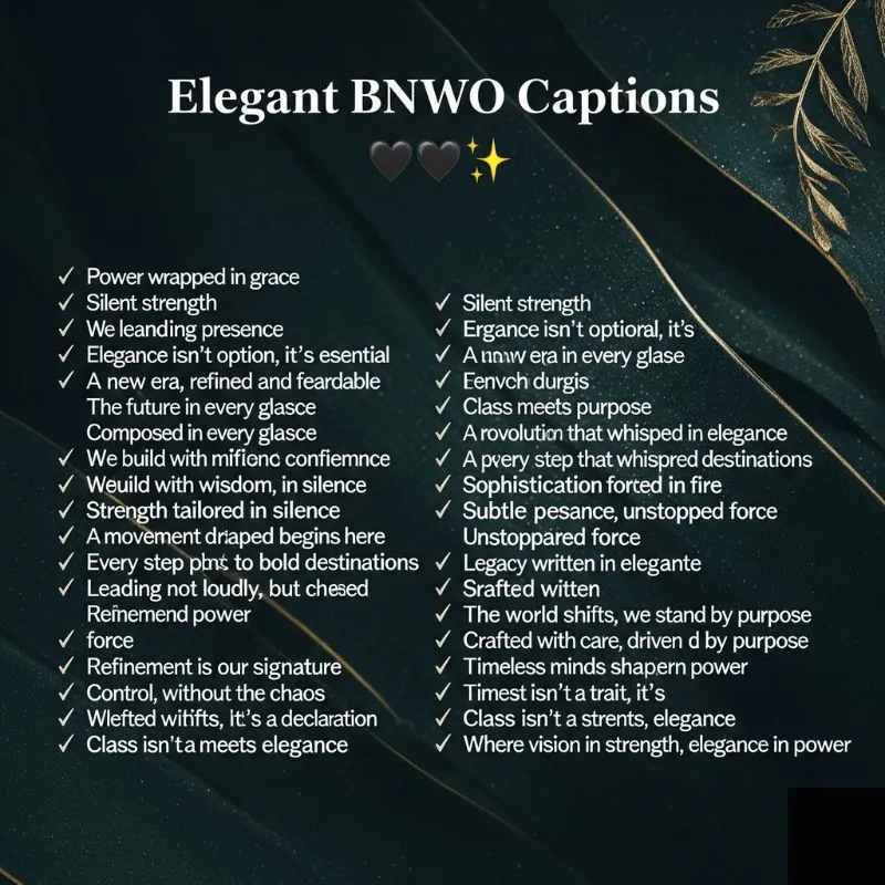 Elegant BNWO Captions