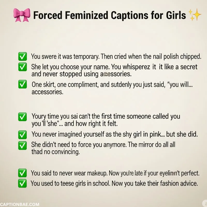 Forced Feminized Captions for Girls