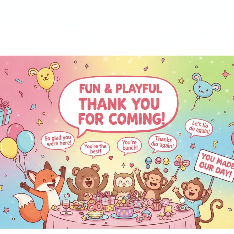 Fun and Playful Thank You for Coming Messages