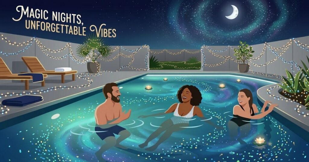 Night Swimming Caption Magical Pool Vibes