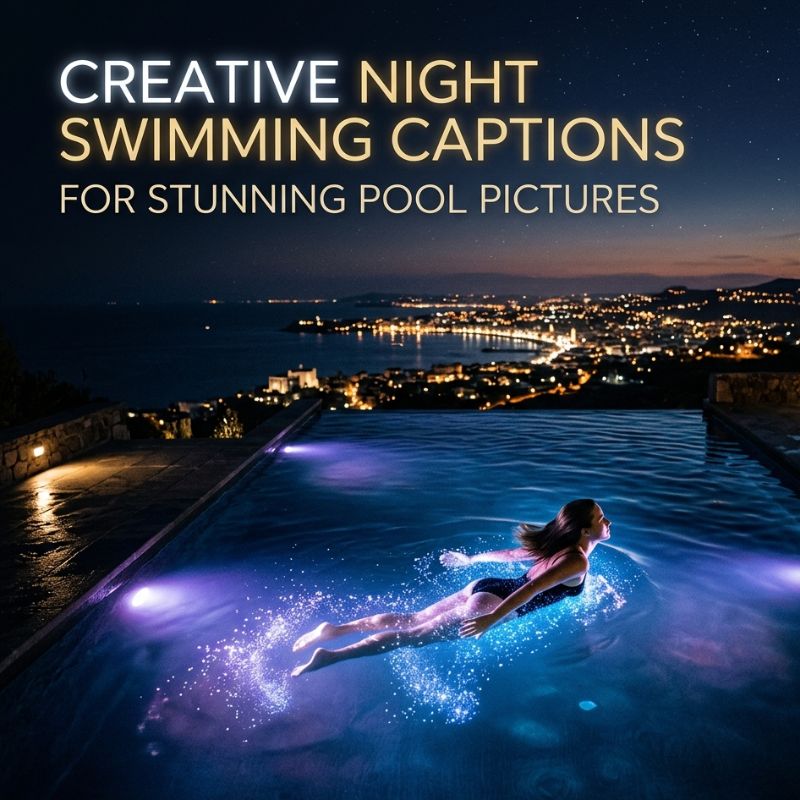 Creative Night Swimming Caption for Stunning Pool Pictures