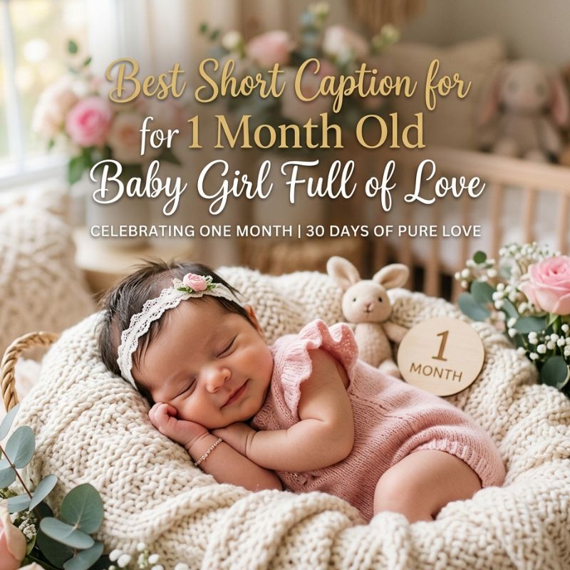 Best Short Caption for 1 Month Old Baby Girl Full of Love