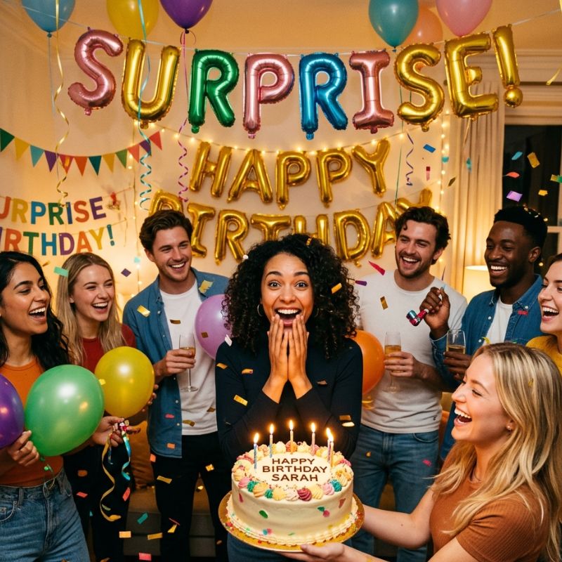 Surprise Birthday Celebration Captions 