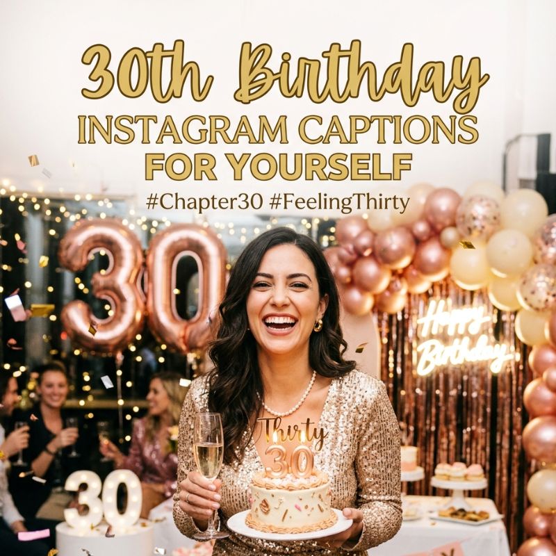 30th Birthday Instagram Captions for Yourself