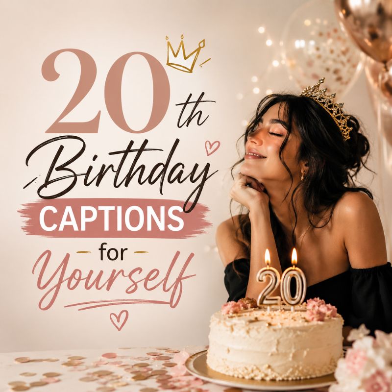 20th Birthday Captions for Yourself