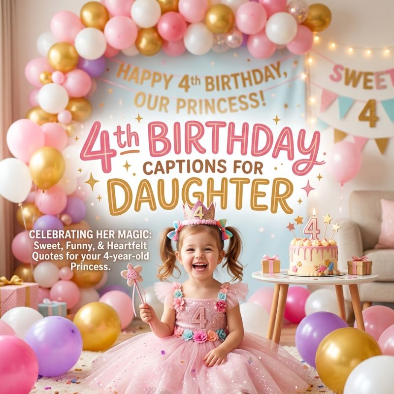 4th Birthday Captions for Daughter
