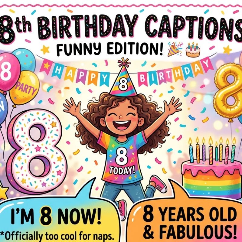 8th Birthday Captions Funny
