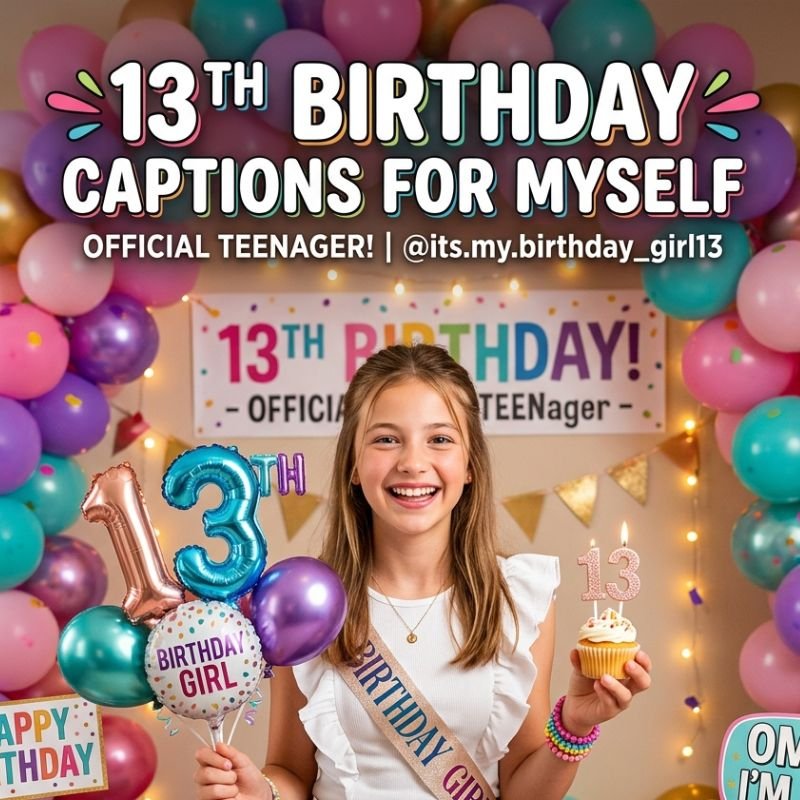 13th Birthday Captions for Myself