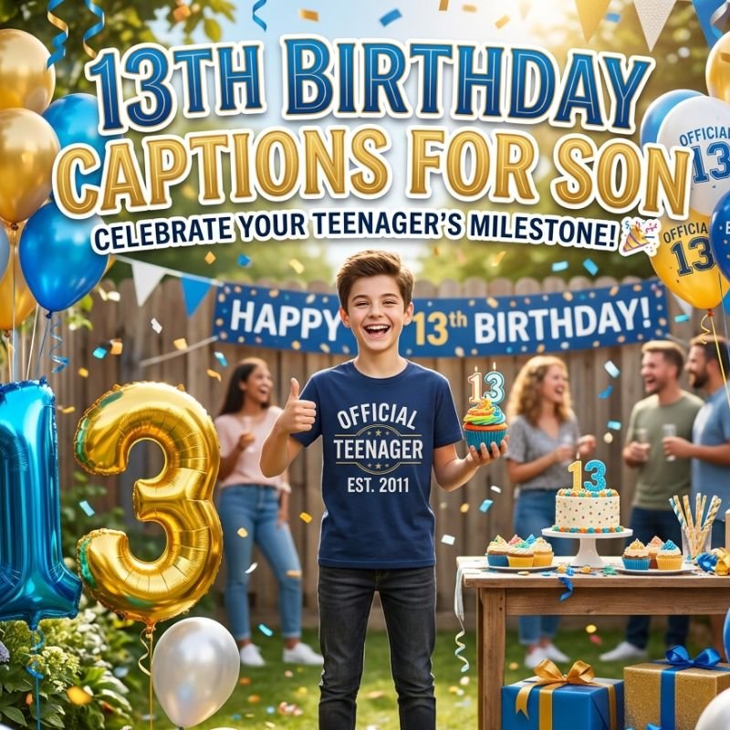 13th Birthday Captions for Son
