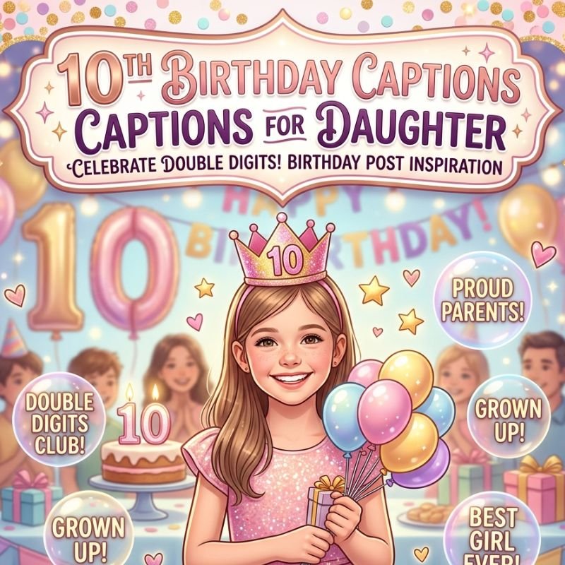 10th Birthday Captions for Daughter