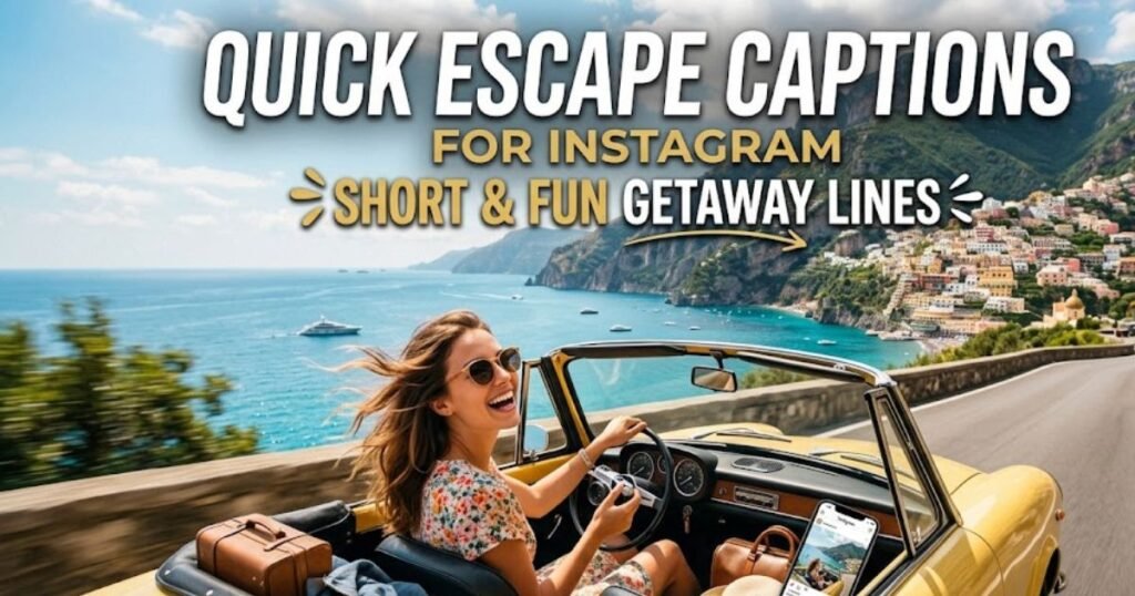 Quick Escape Captions for Instagram Short & Fun Getaway Lines