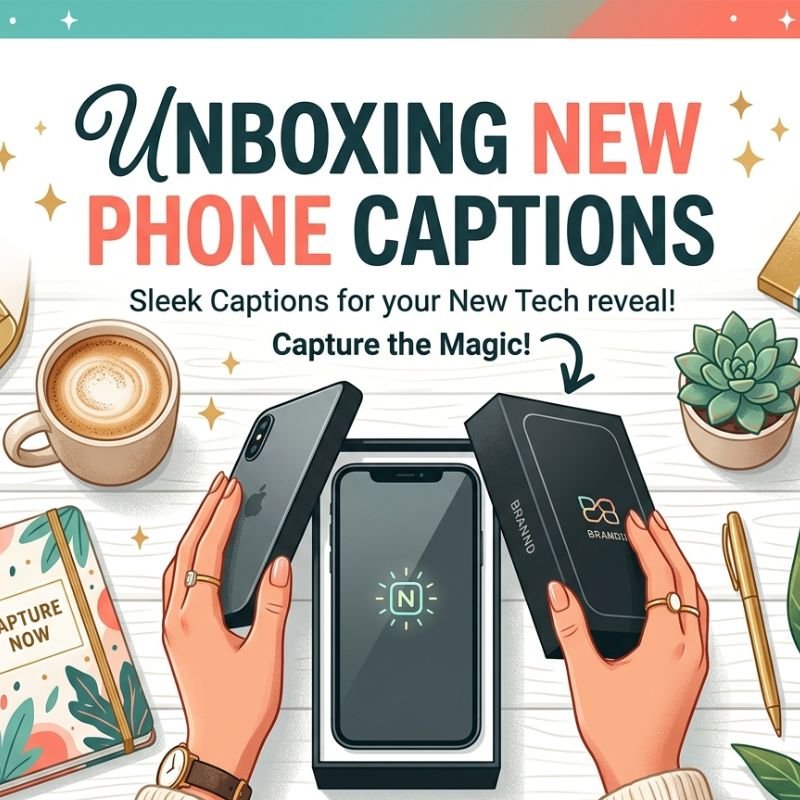 Unboxing New Phone Captions