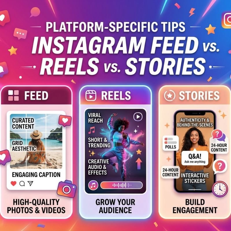 Platform-Specific Tips: Instagram Feed vs. Reels vs. Stories