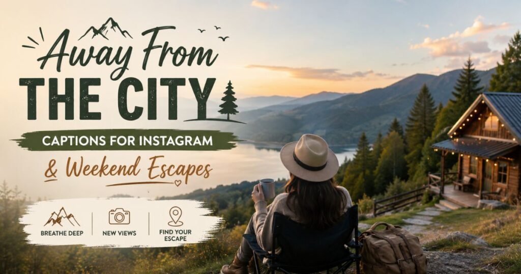 Away From the City Captions for Instagram & Weekend Escapes
