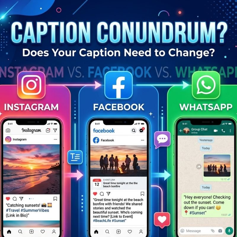 Instagram vs. Facebook vs. WhatsApp: Does the Caption Need to Change?