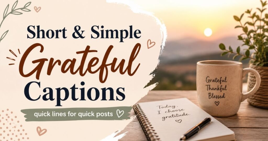 Short & Simple Grateful Captions — quick lines for quick posts