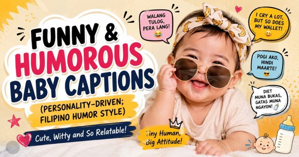 Funny & Humorous Baby Captions (Personality-driven; Filipino humor style)