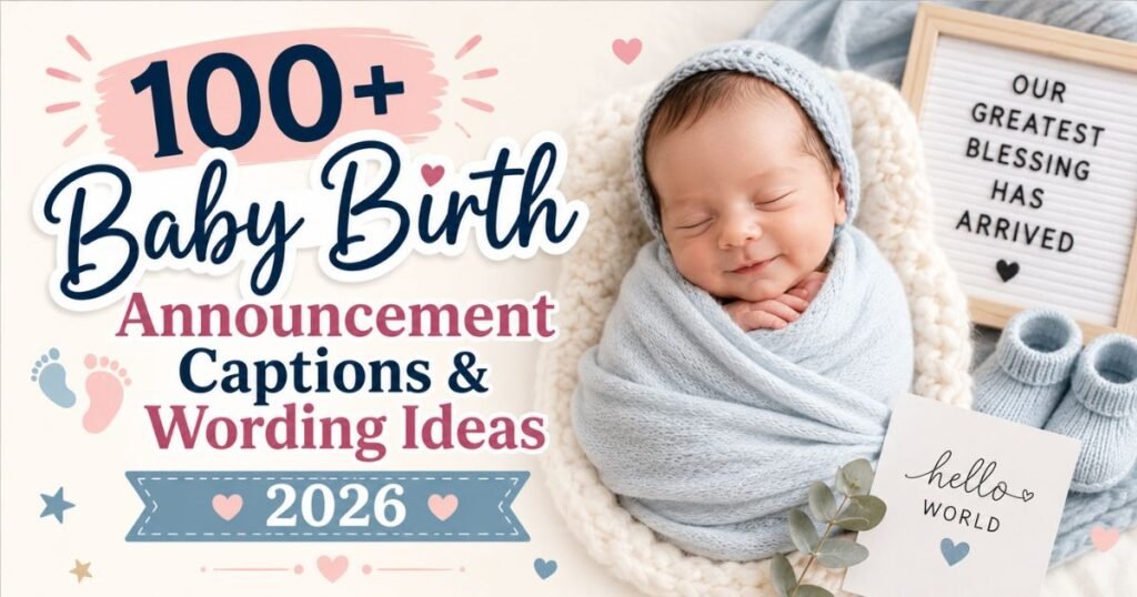100+ Baby Birth Announcement Captions & Wording Ideas 2026"