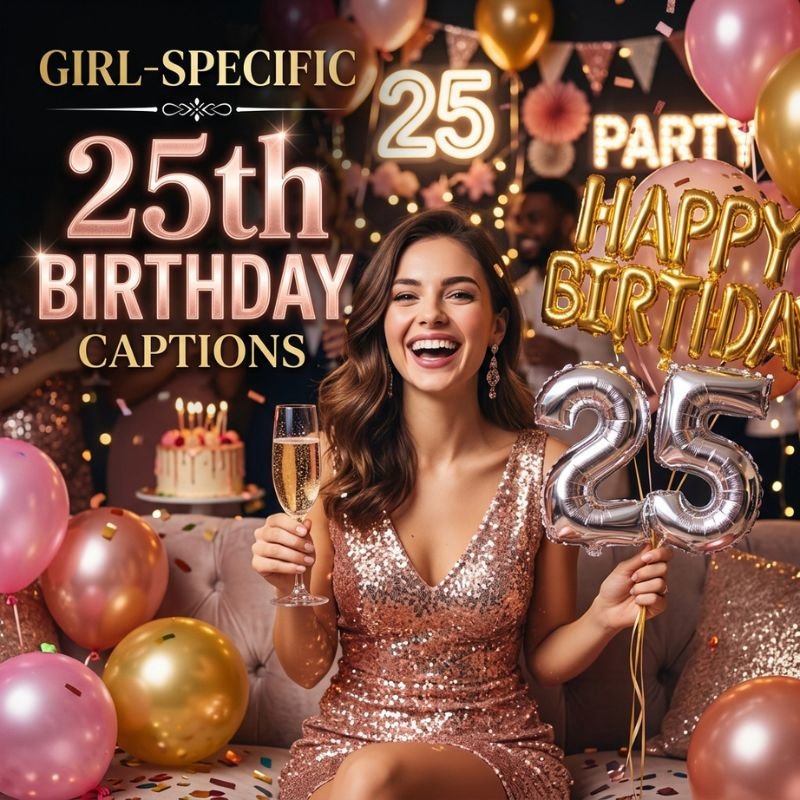 Girl-Specific 25th Birthday Captions