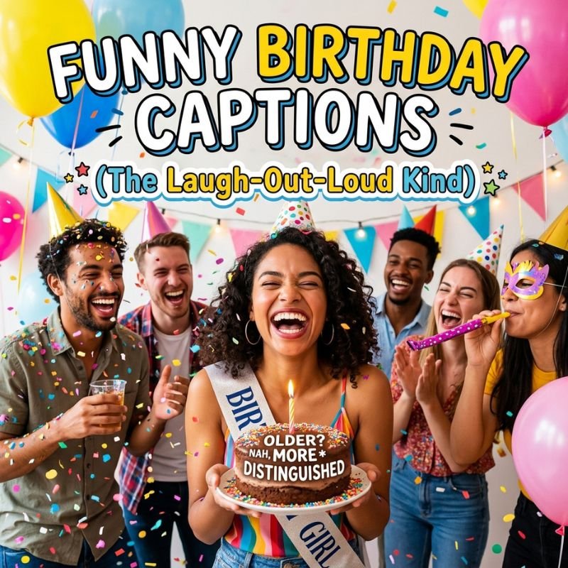 Funny Birthday Captions (The Laugh-Out-Loud Kind)