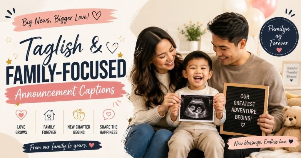 Taglish & Family-Focused Announcement Captions 