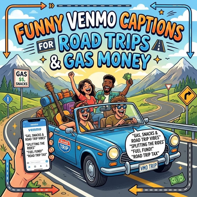 Funny Venmo Captions for Road Trips & Gas Money