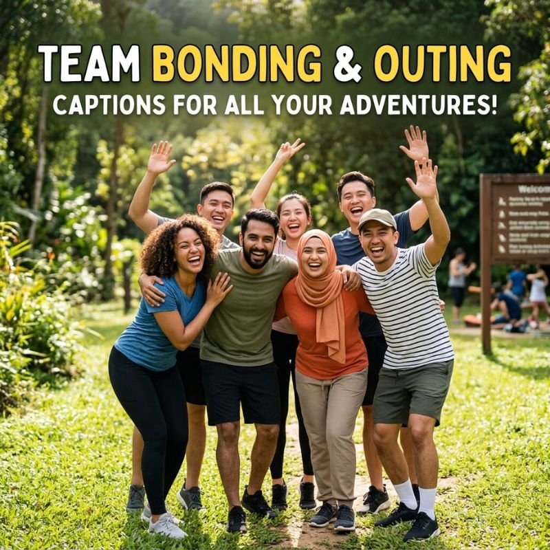 Team Bonding & Outing Captions