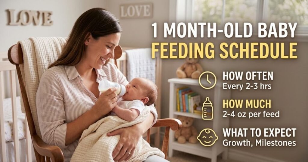 1 Month-Old Baby Feeding Schedule: How Much, How Often & What to Expect