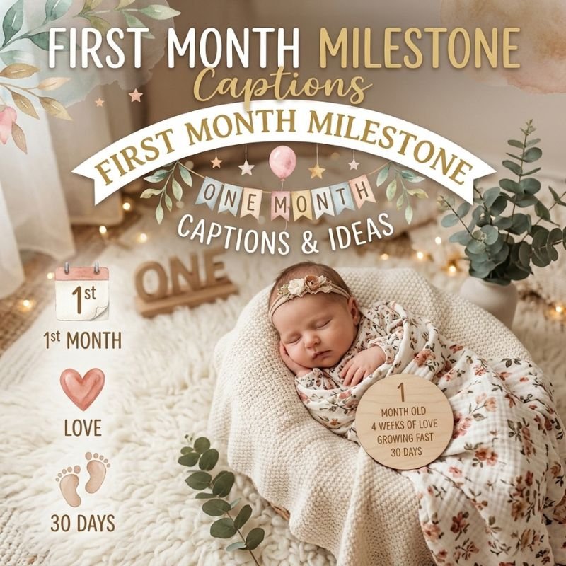 First Month Milestone Captions