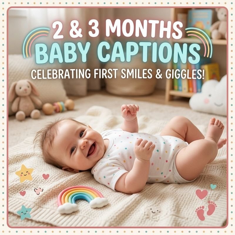 2 and 3 Months Baby Captions (First Smiles and Giggles)